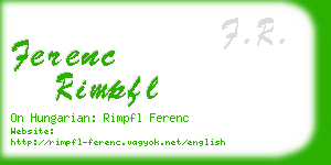 ferenc rimpfl business card